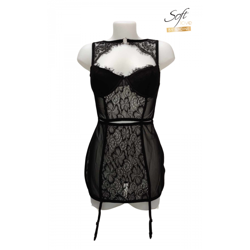 Lingerie élégante en dentelle florale noire - Confort et sensualité