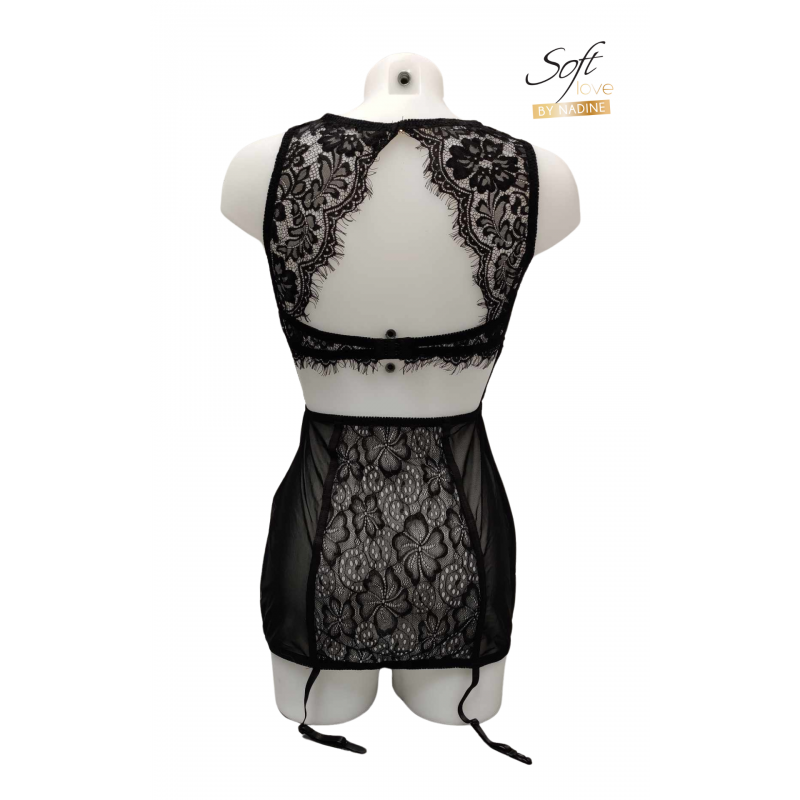 Lingerie élégante en dentelle florale noire - Confort et sensualité
