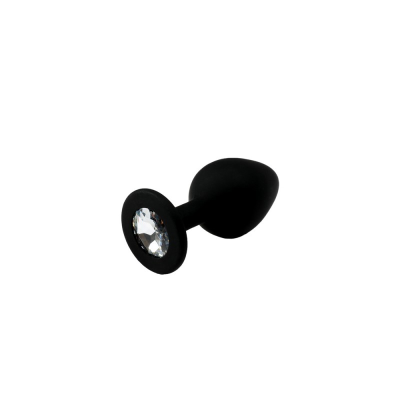 Plug Anal Bijou Noir en Silicone avec Cristal - Élégance et Confort