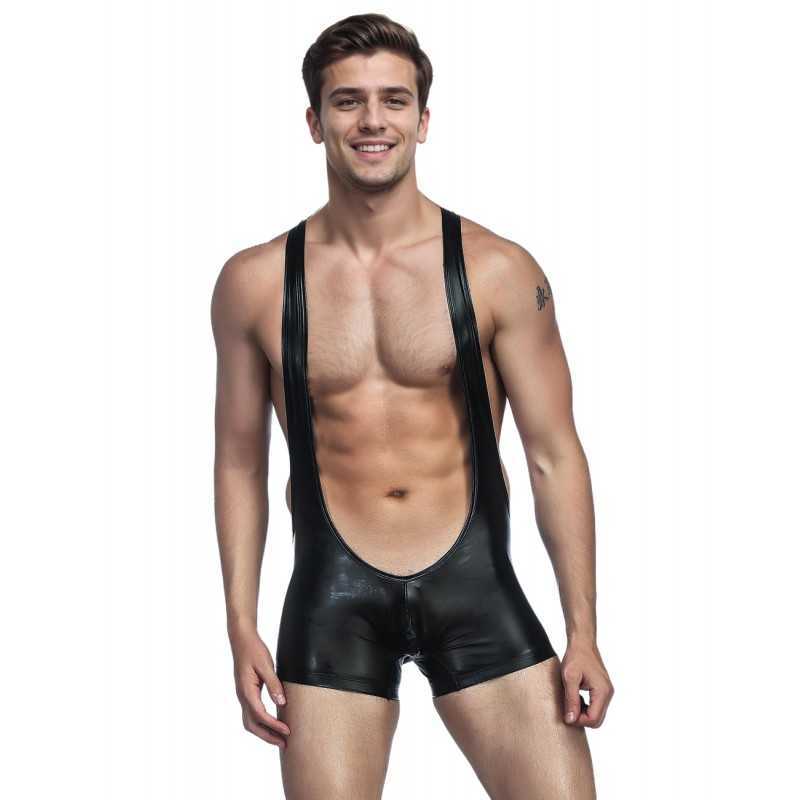Combinaison Homme en Simili Cuir Noir – Audace et Séduction