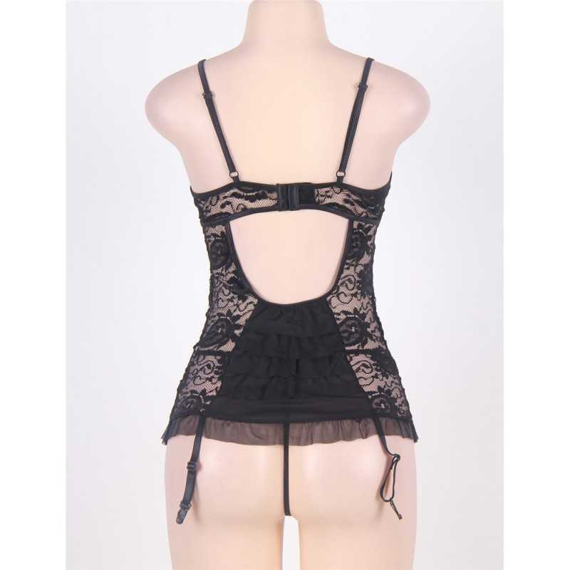 Guêpière noire en dentelle - Élégance et sensualité raffinée