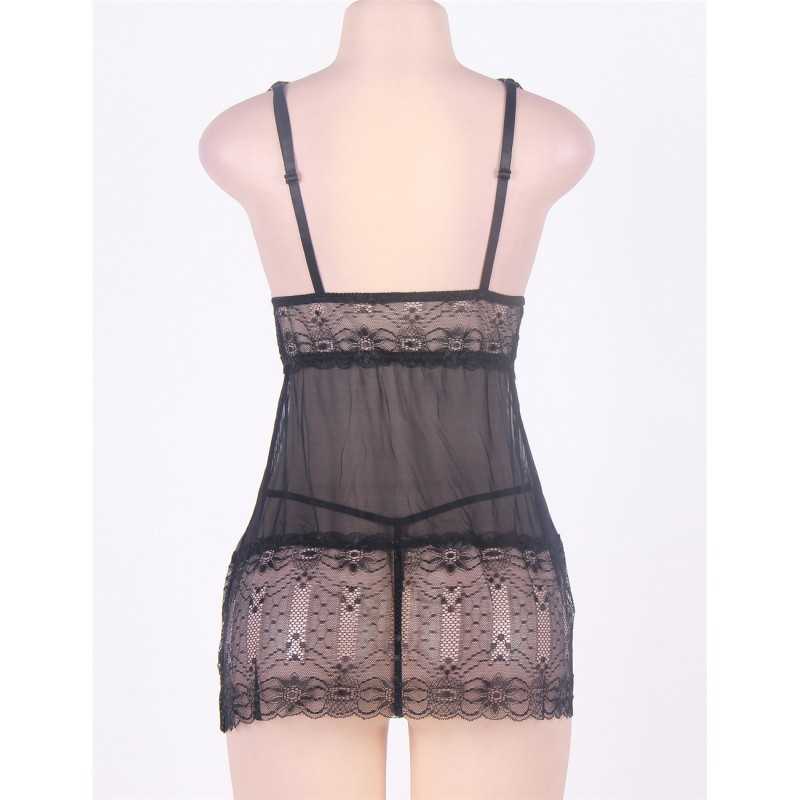 Nuisette noire en dentelle - Élégance et sensualité