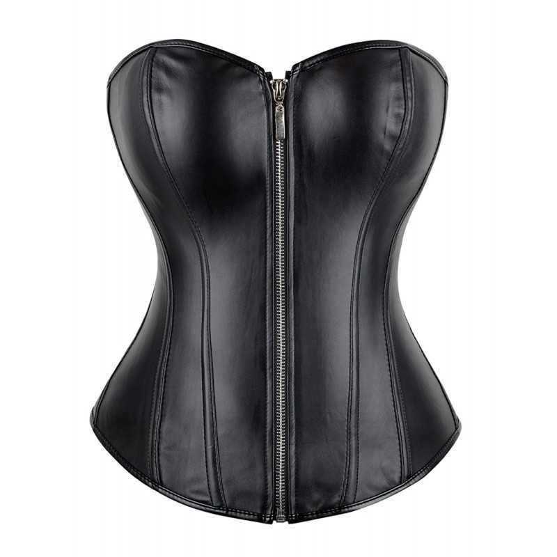 Bustier Noir Aspect Cuir : Séduction et Élégance