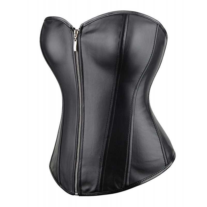 Bustier Noir Aspect Cuir : Séduction et Élégance