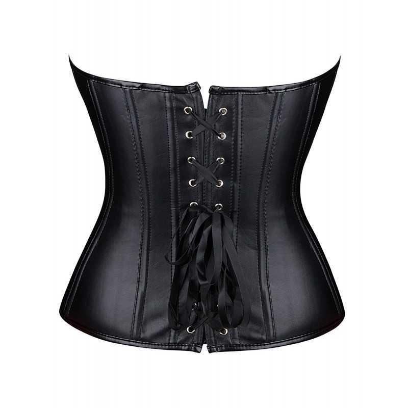 Bustier Noir Aspect Cuir : Séduction et Élégance