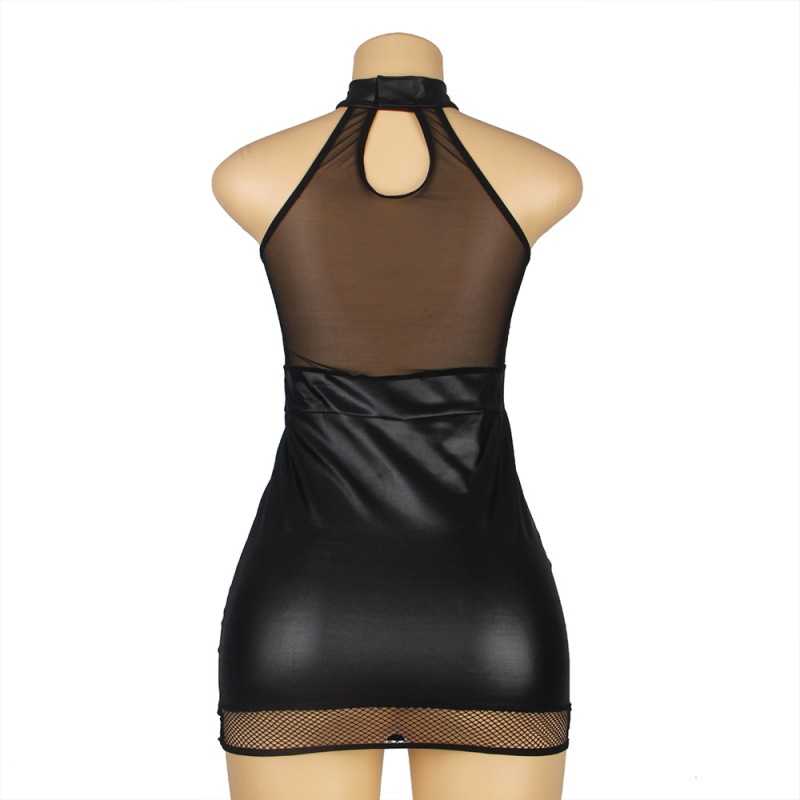 Robe Sexy Antinea - Élégance et Séduction en Tissu Effet Cuir