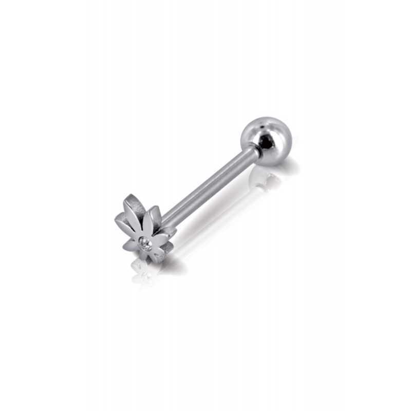 Piercing Tige Droite Feuille – Bijou en Acier Chirurgical 316L
