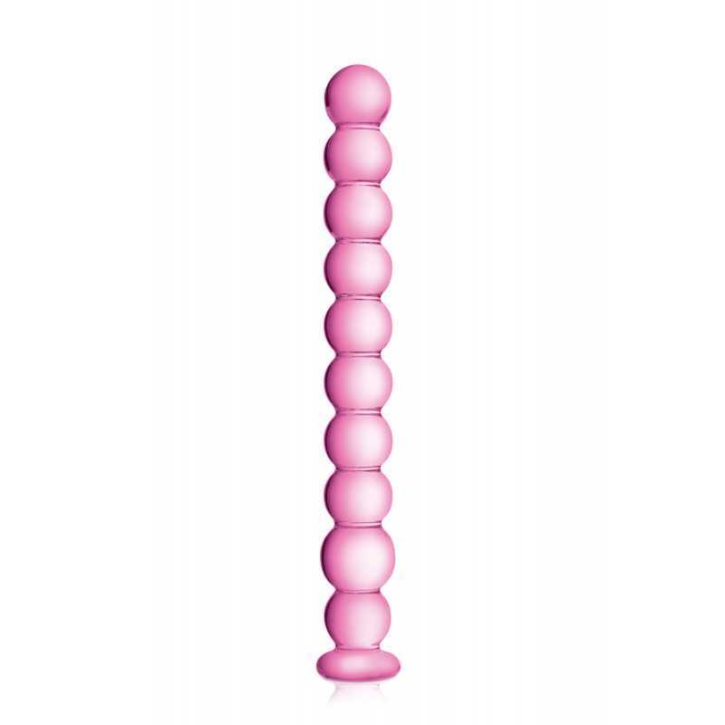 Dildo en Verre Transparent à Boules Progressives
