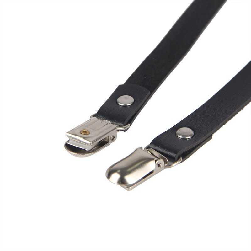 Porte-jarretelles noir bondage ajustable avec nœuds et anneaux