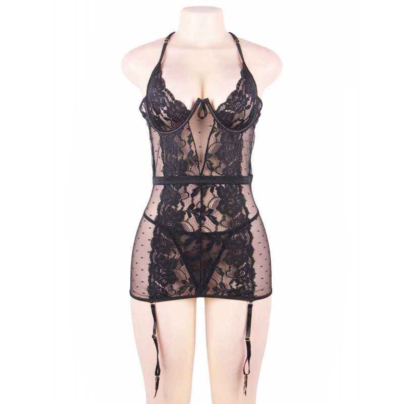 Nuisette noire dentelle avec armatures – Lingerie élégante