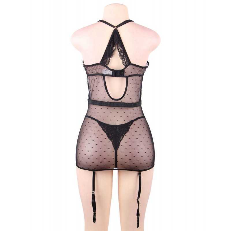 Nuisette noire dentelle avec armatures – Lingerie élégante