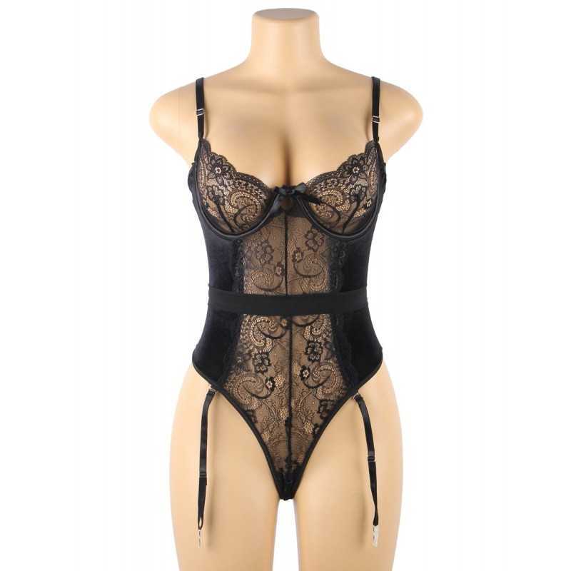 Body velours & dentelle – Jarretelles et armatures élégantes