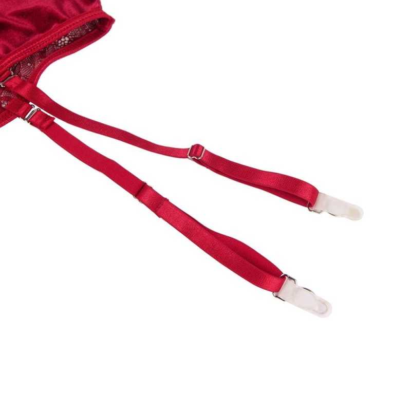 Body velours & dentelle – Jarretelles et armatures élégantes