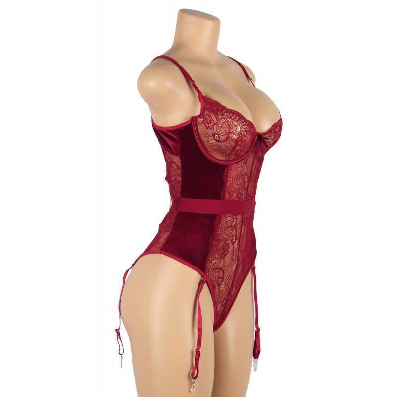 Body velours & dentelle – Jarretelles et armatures élégantes