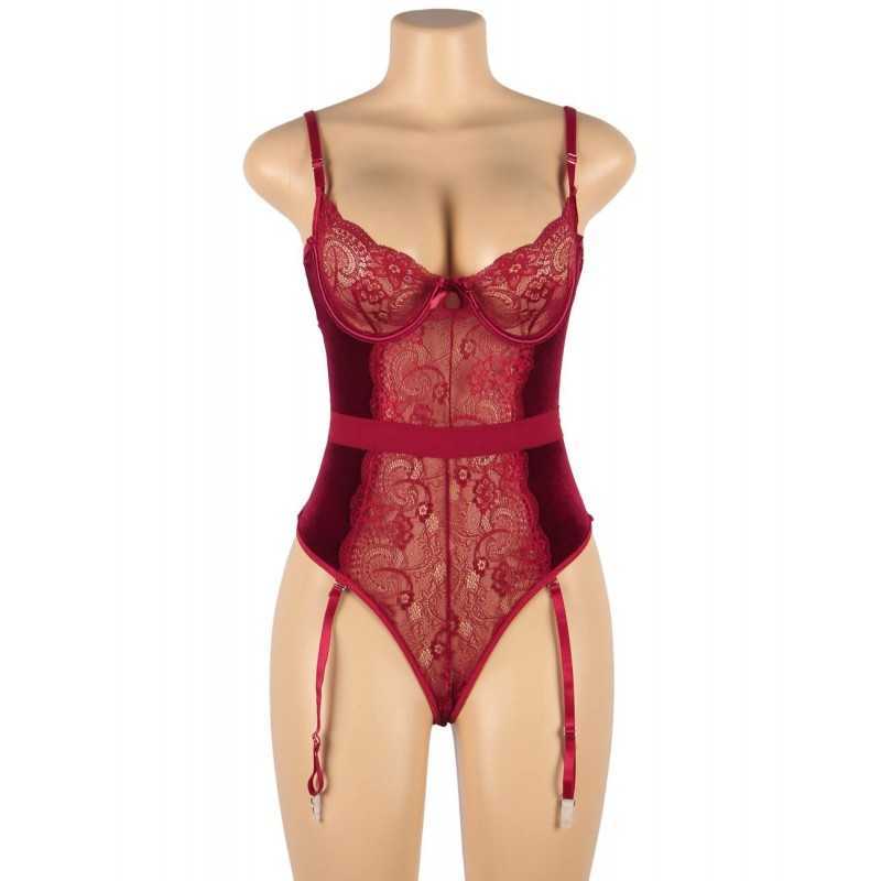 Body velours & dentelle – Jarretelles et armatures élégantes