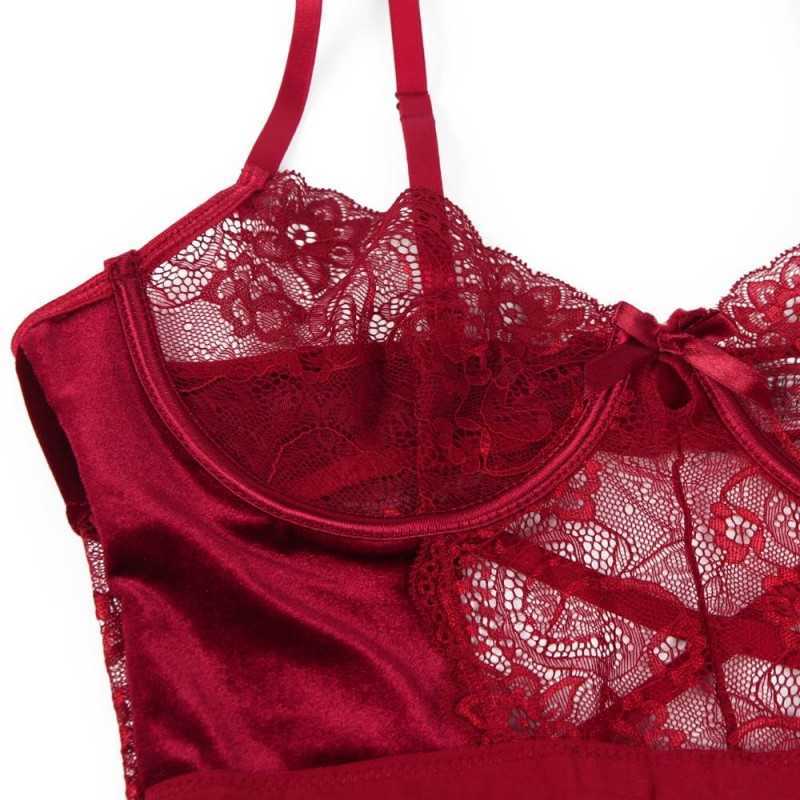 Body velours & dentelle – Jarretelles et armatures élégantes
