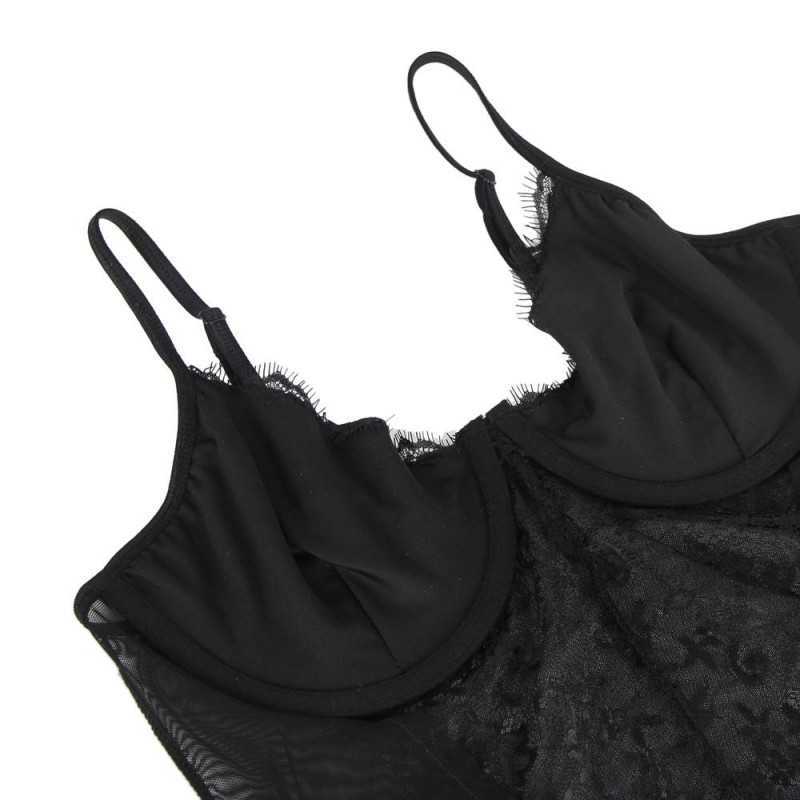 Body noir Sadiya – Dentelle élégante & coupe gainante