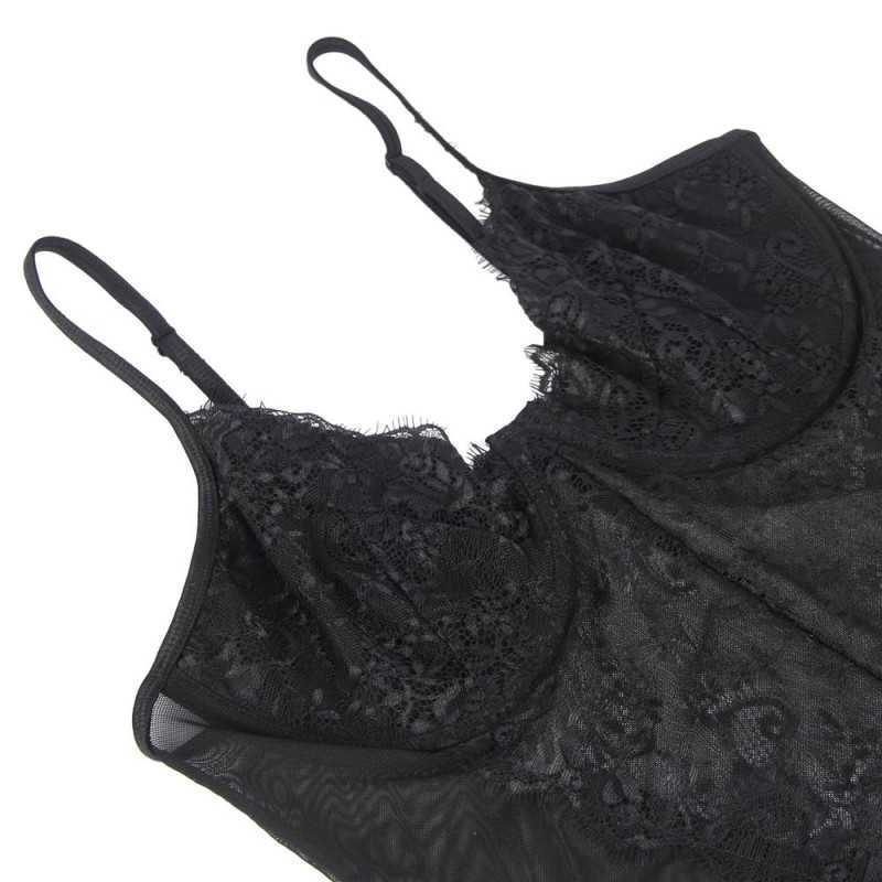 Body noir Sadiya – Dentelle élégante & coupe gainante