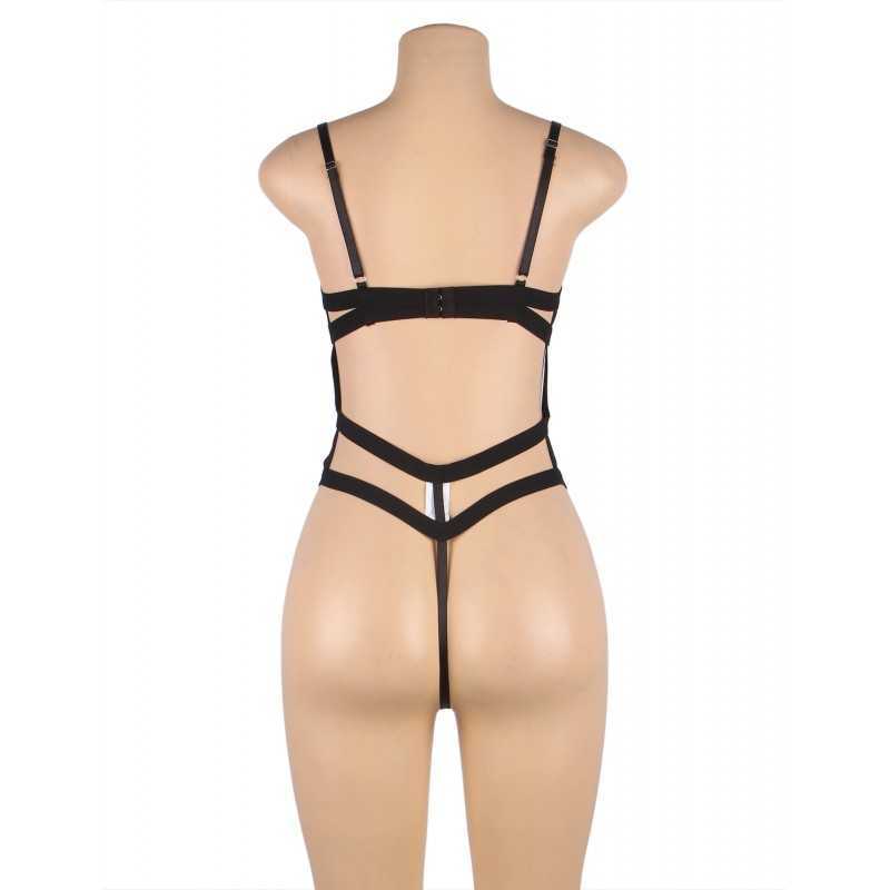 Body noir ouvert Emma – Lingerie sexy et graphique