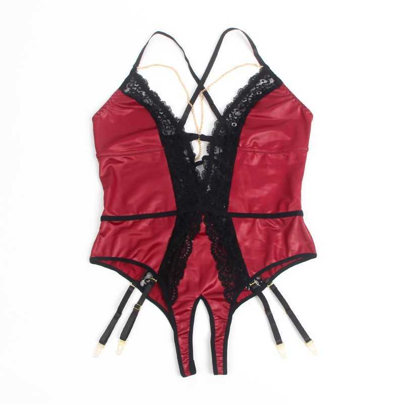 Body simili cuir Talia - Lingerie sexy et dentelle noire