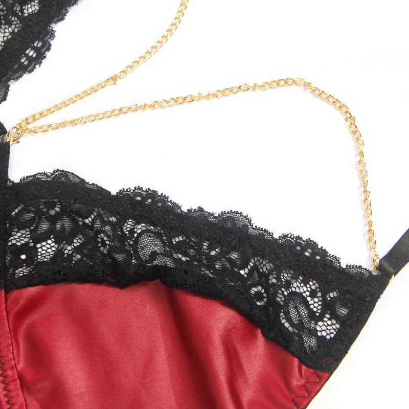 Body simili cuir Talia - Lingerie sexy et dentelle noire