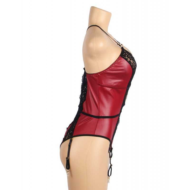Body simili cuir Talia - Lingerie sexy et dentelle noire