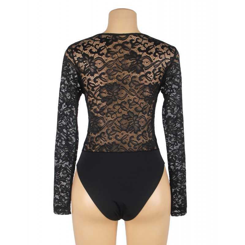 Body dentelle noire Sharon – Lingerie féminine et sexy
