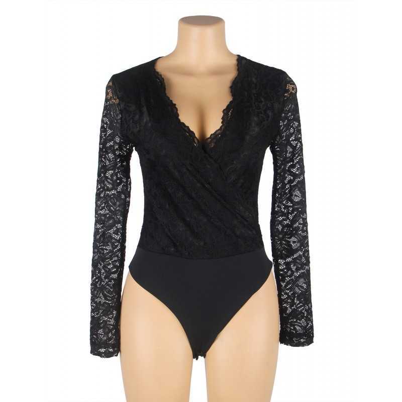 Body dentelle noire Sharon – Lingerie féminine et sexy