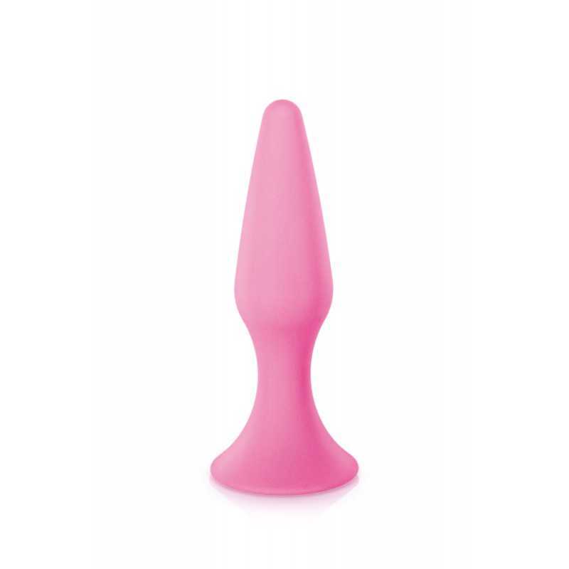 Plug anal ventouse silicone – S, M, L – Noir ou Rose