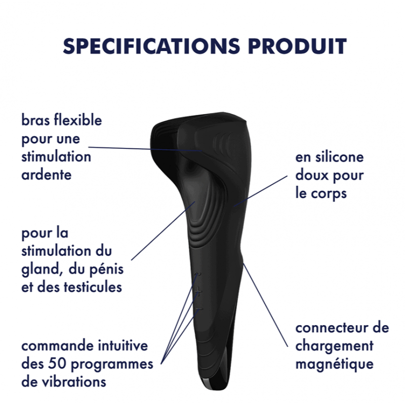 Masturbateur Wand Men Satisfyer | 50 Programmes et Waterproof