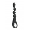 Chapelet anal vibrant | 12 vibrations, silicone doux noir