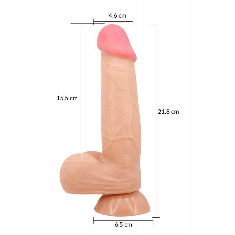 Gode ventouse réaliste à squelette 21,8 cm flexible