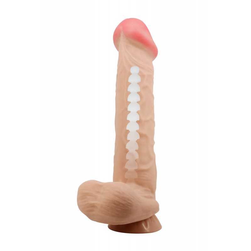 Gode ventouse 26 cm réaliste à squelette articulé