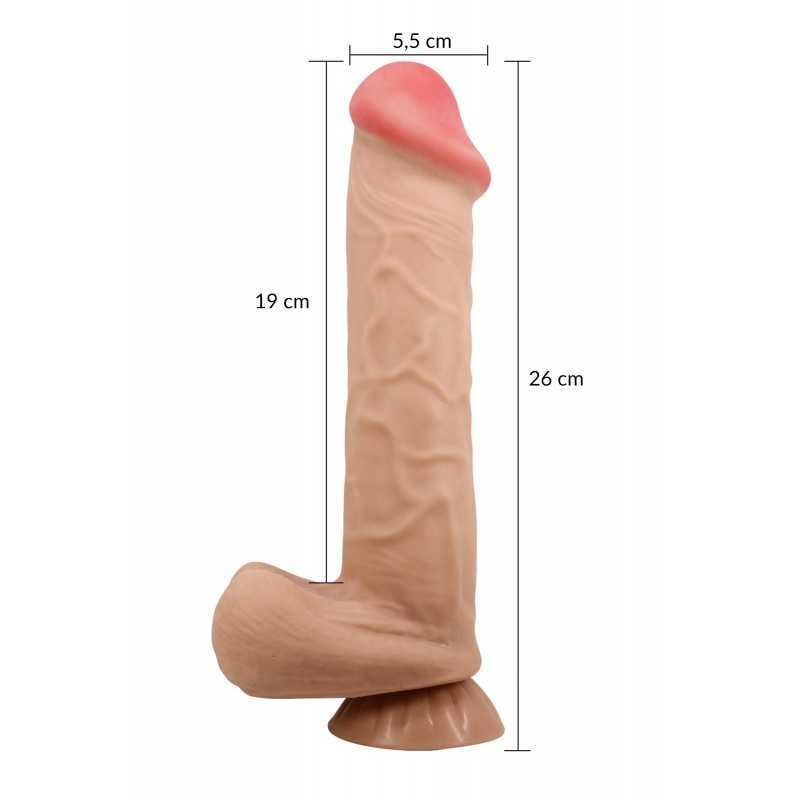 Gode ventouse 26 cm réaliste à squelette articulé