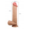 Gode ventouse 26 cm réaliste à squelette articulé