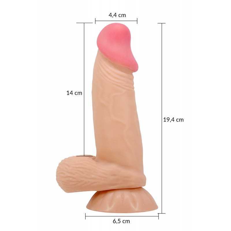 Gode ventouse réaliste à squelette articulé 19,4 cm