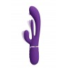 Vibromasseur Rabbit 3-en-1 silicone rechargeable violet