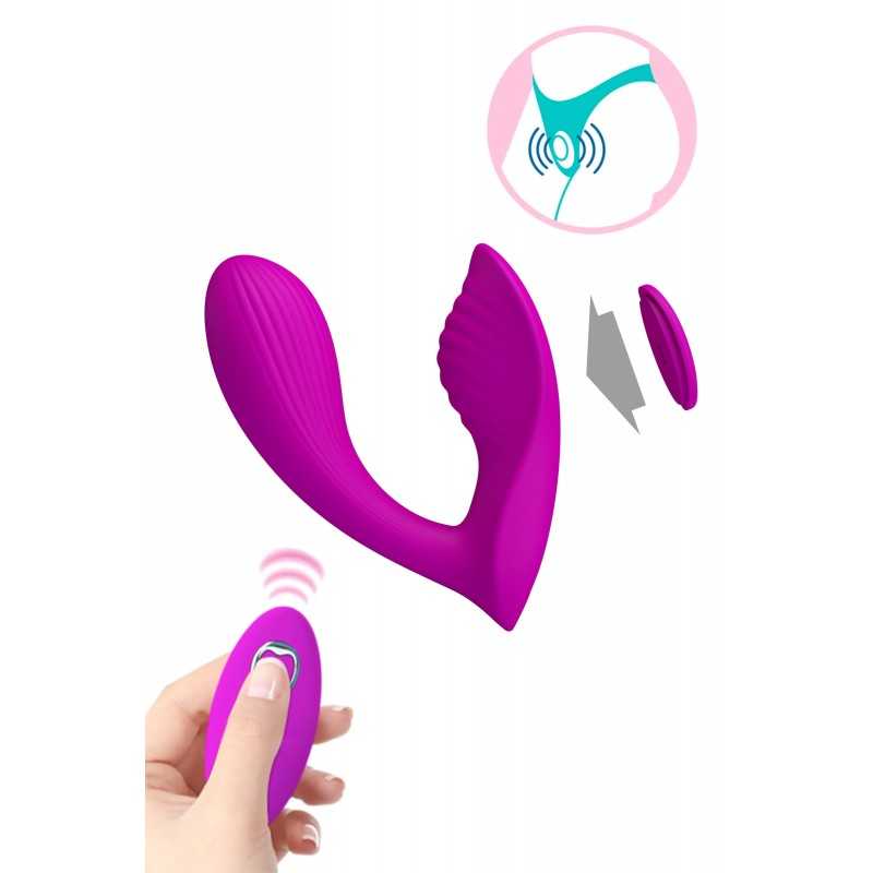 Culotte vibrante télécommandée silicone rose rechargeable
