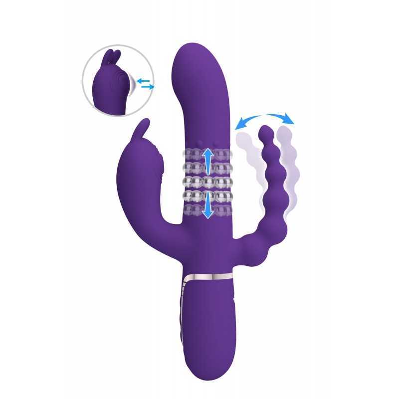 Vibromasseur triple stimulation | 7 vibrations, thumping, rolling