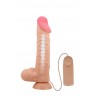 Gode vibrant réaliste à squelette 24 cm ventouse waterproof