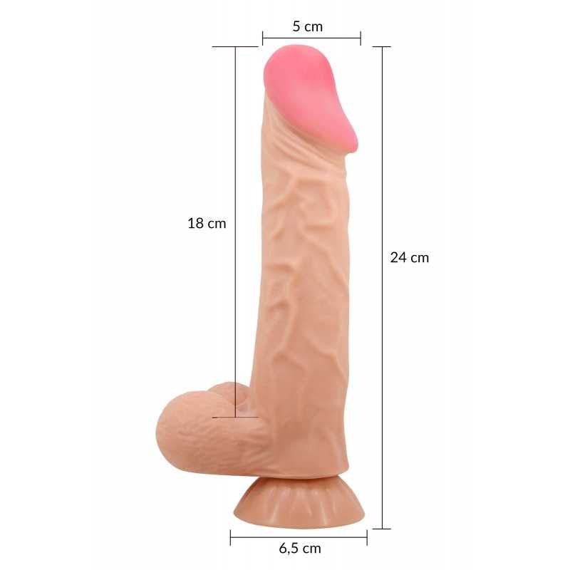 Gode vibrant réaliste à squelette 24 cm ventouse waterproof