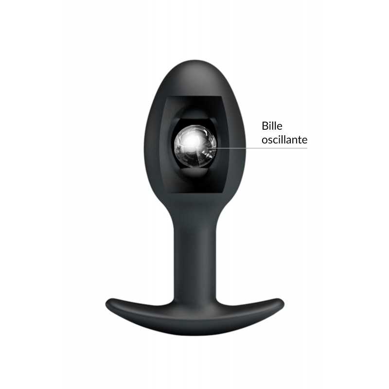 Plug anal avec bille oscillante noir nouvelle génération