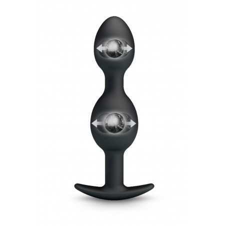 Plug anal double billes oscillantes 12,5 cm