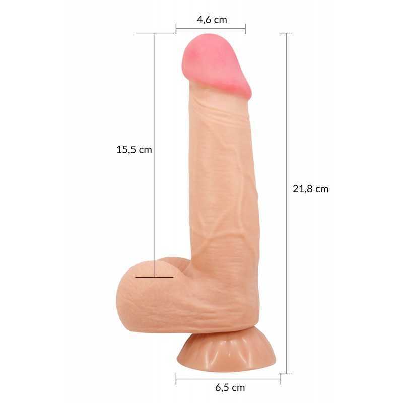 Gode vibrant réaliste 21,8 cm ventouse flexible