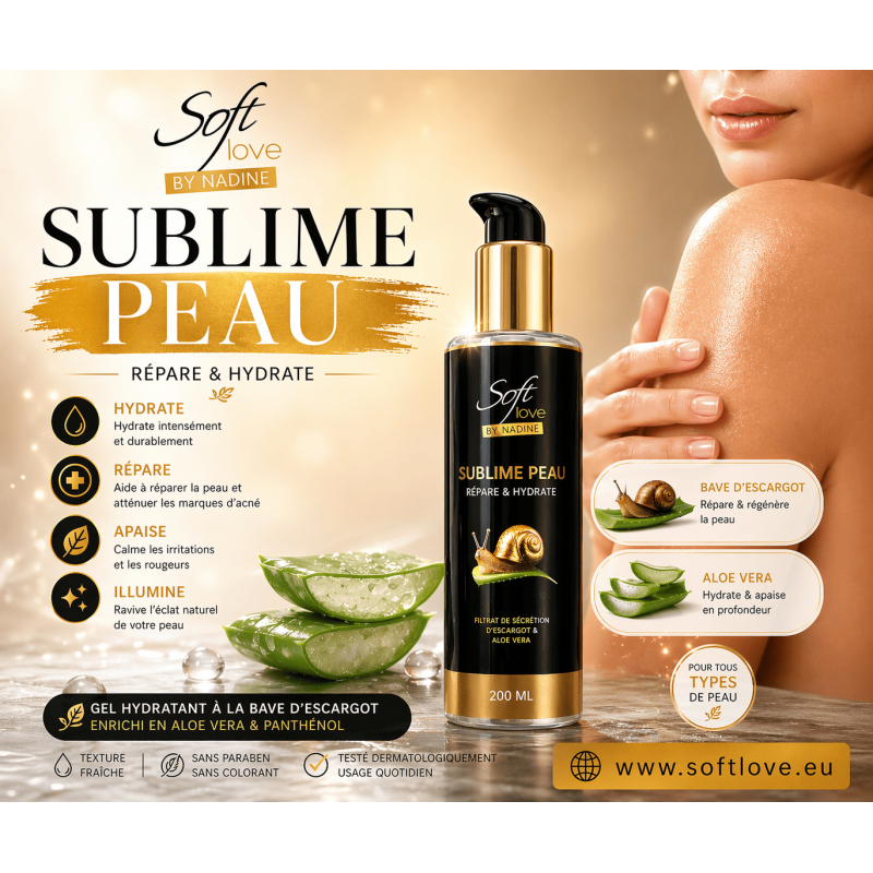 Sublime Peau – Gel hydratant bave d’escargot et aloe vera
