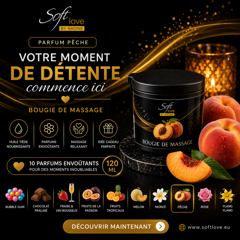 Bougie de Massage Soft Love : Hydratation et Relaxation