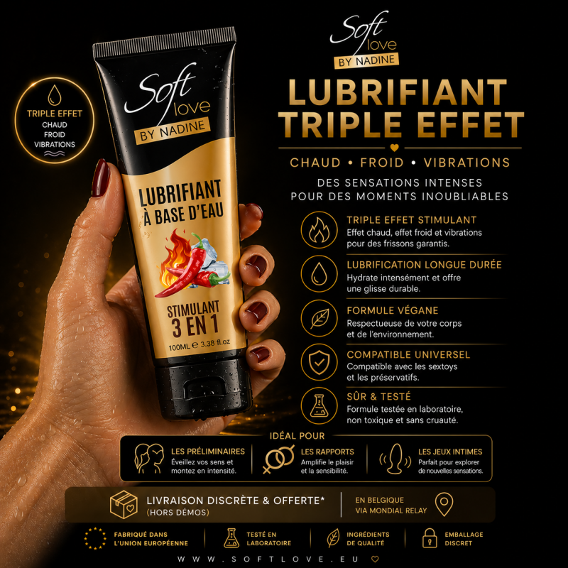 Lubrifiant Triple Effet Soft Love – Chaud, Frais et Vibrant