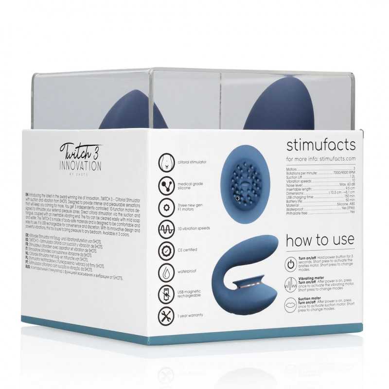 Twitch 3 Vibromasseur Rechargeable avec Aspiration