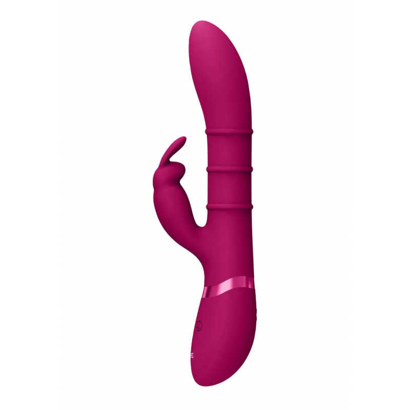 Sora : vibromasseur rabbit point G avec anneaux stimulants motorisés