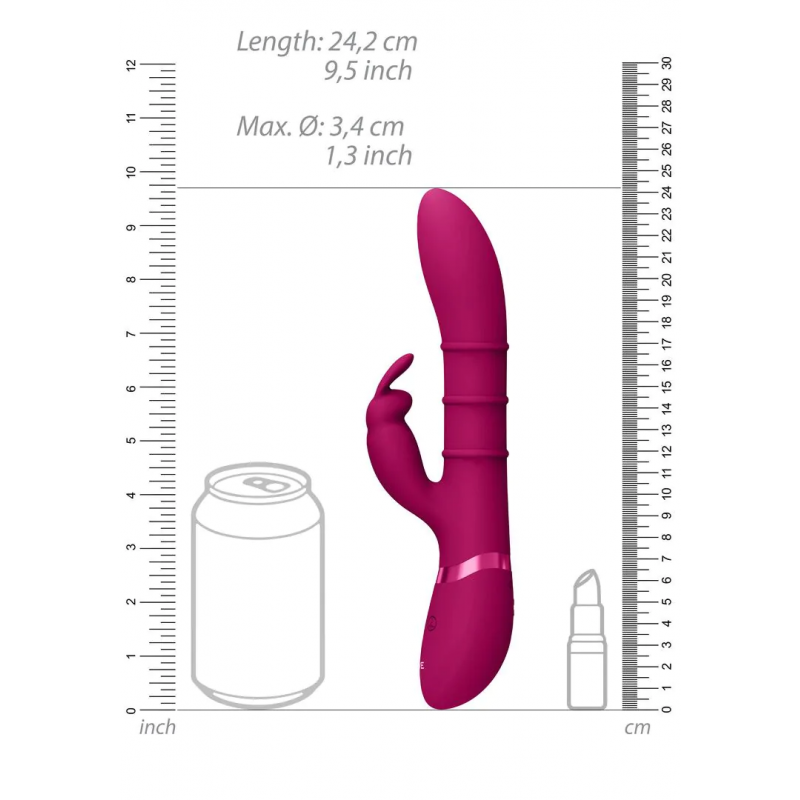 Sora : vibromasseur rabbit point G avec anneaux stimulants motorisés